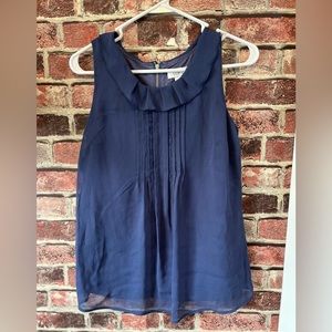 LOFT XS Blue Sheer Lined Top